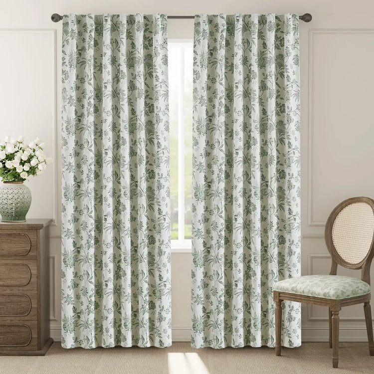 Botanical Vine Brushstroke Curtains - Jinchan Home