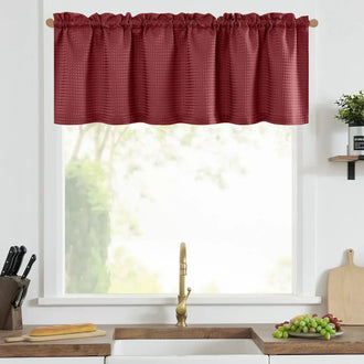 
                    
                      Solid Waffle Weave Rod-Pocket Valance - Jinchan Home
                    
                  