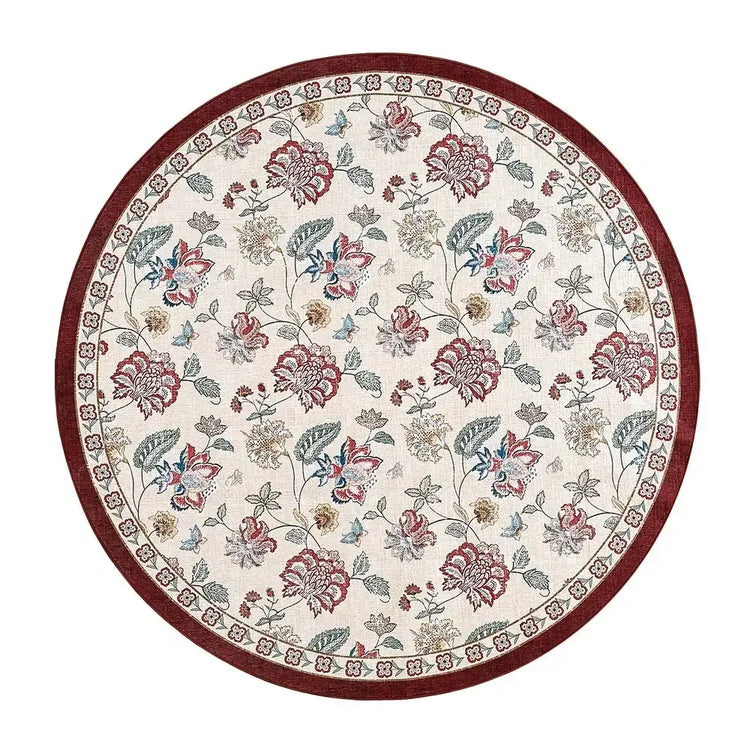 Vintage Floral Butterfly Botanical Area Rug - Jinchan Home
