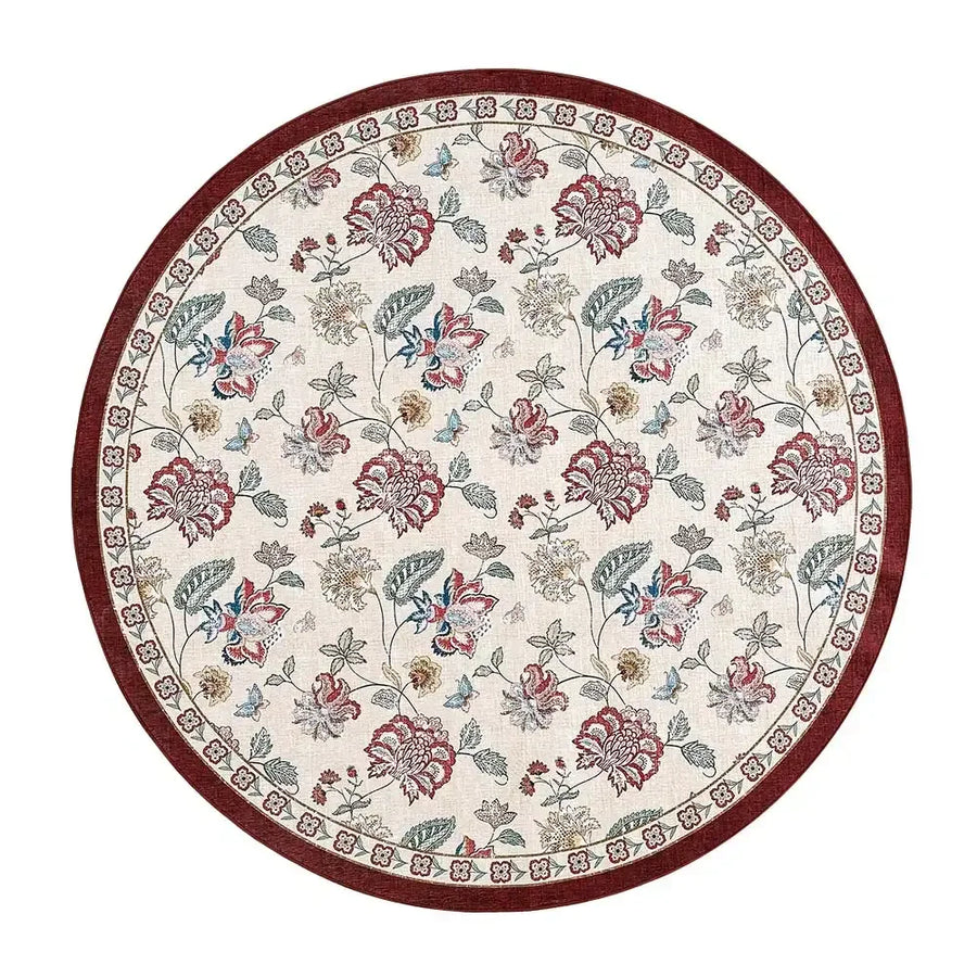 Vintage Floral Butterfly Botanical Area Rug - Jinchan Home