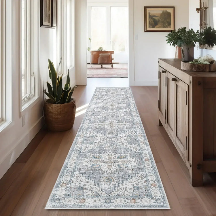 Vintage Persian-Style Distressed Area Rug - Jinchan Home
