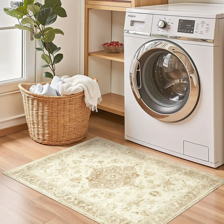 Soft Vintage Medallion Area Rug - Jinchan Home