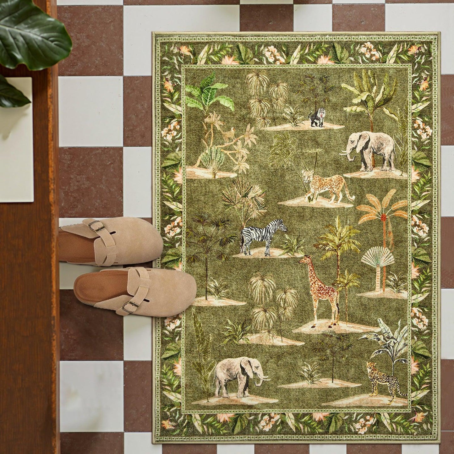 Vintage Safari Jungle Animal Area Rug - Jinchan Home
