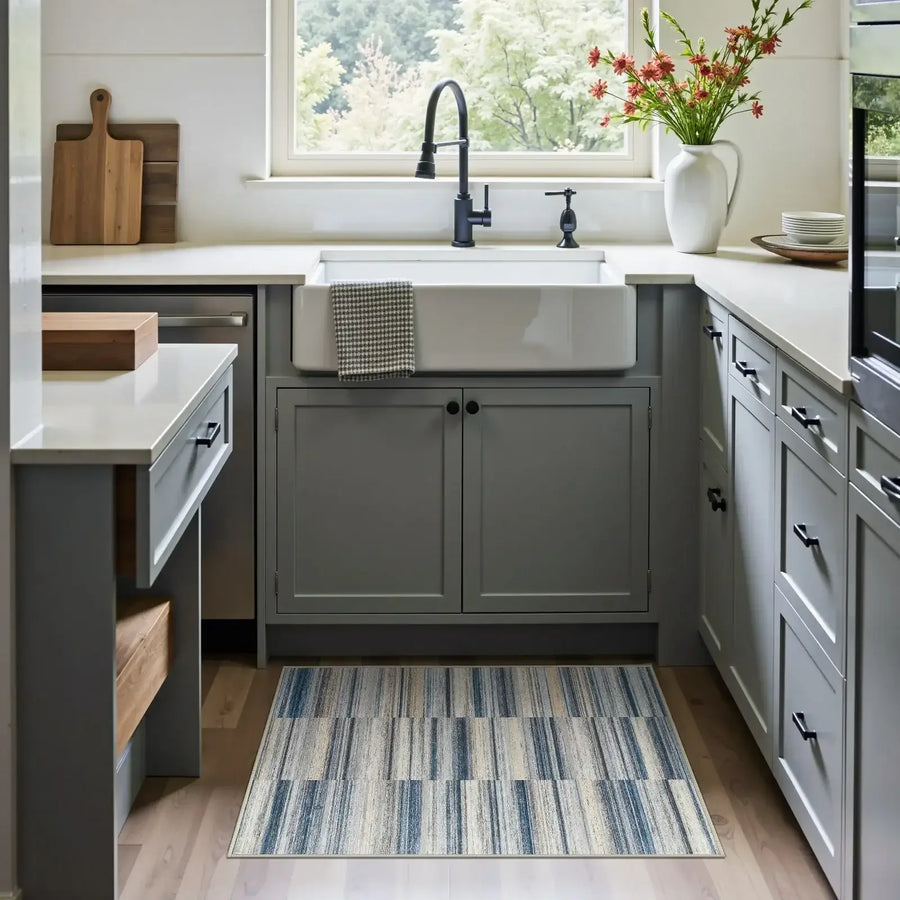 Striped Patchwork Area Rug - Jinchan Home