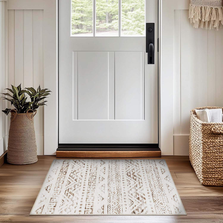 Boho Distressed Tribal Geometric Runner Rug - Jinchan Home