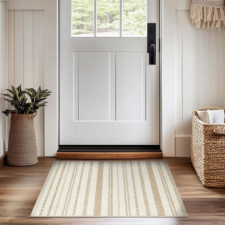 Boho Multi-Striped Geometric Area Rug - Jinchan Home