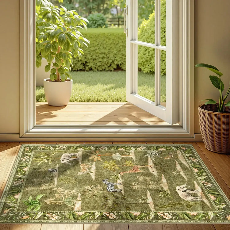 Vintage Safari Jungle Animal Area Rug - Jinchan Home