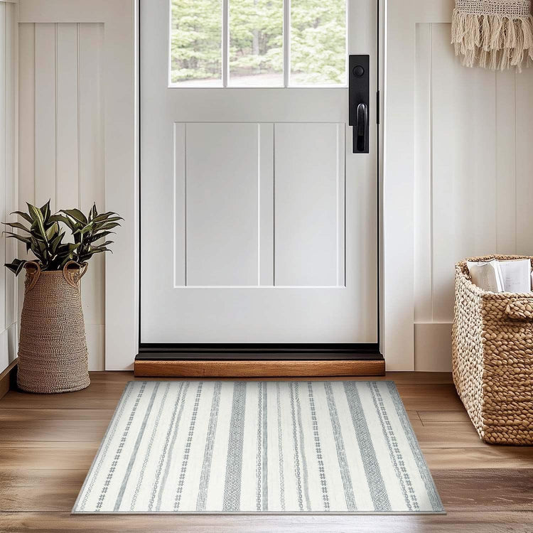 Boho Multi-Striped Geometric Area Rug - Jinchan Home