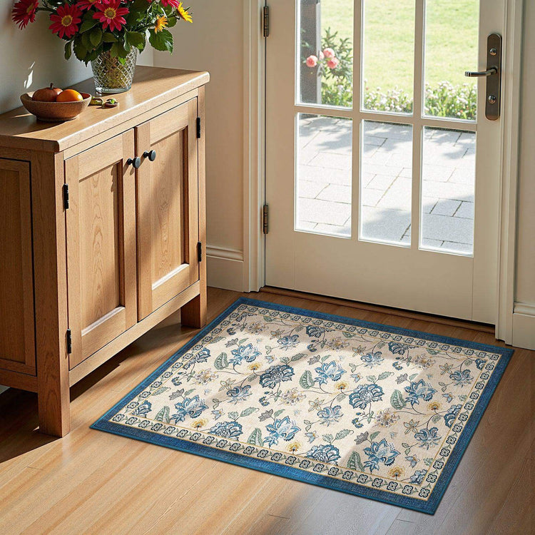 Vintage Floral Butterfly Botanical Area Rug - Jinchan Home