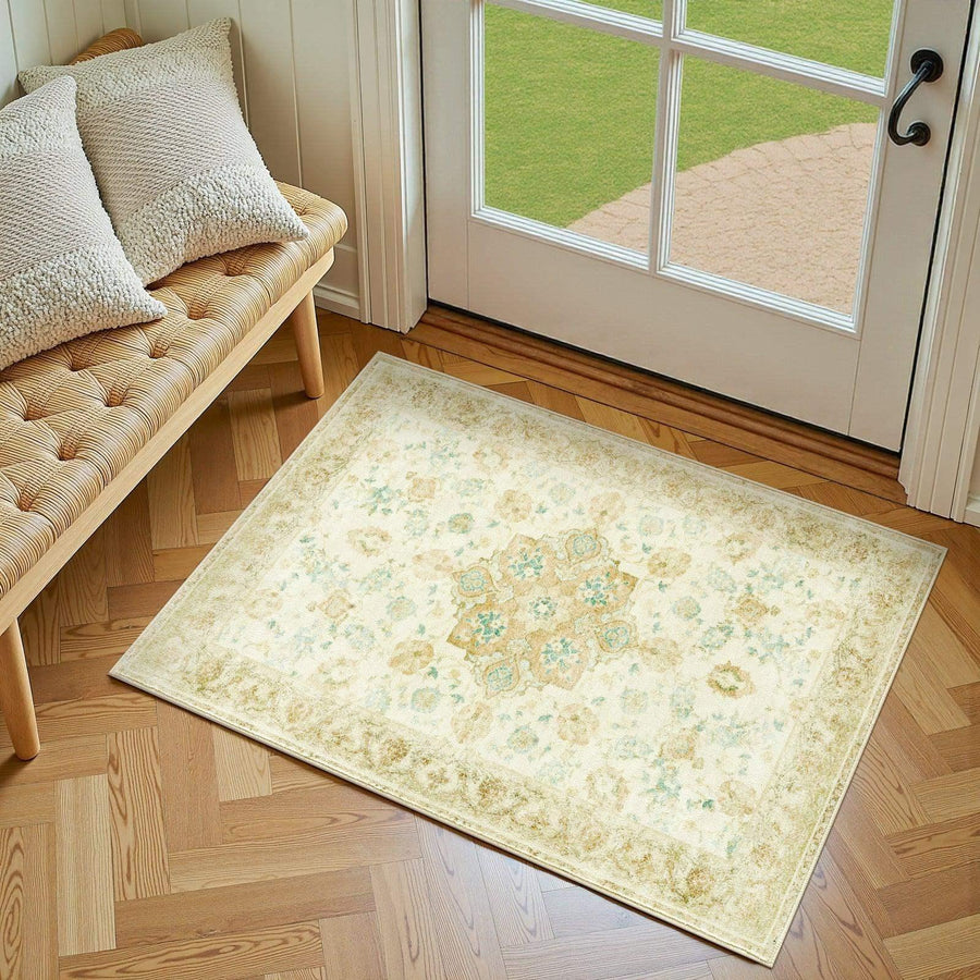 Soft Vintage Medallion Area Rug - Jinchan Home