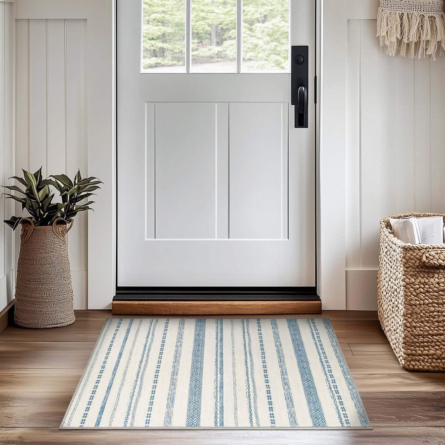 Boho Multi-Striped Geometric Area Rug - Jinchan Home