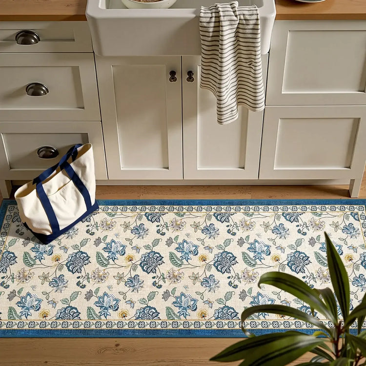 Vintage Floral Butterfly Botanical Area Rug - Jinchan Home