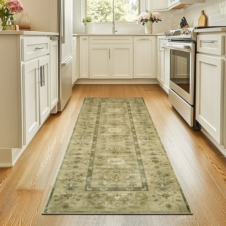 Vintage Floral Border Area Rug - Jinchan Home