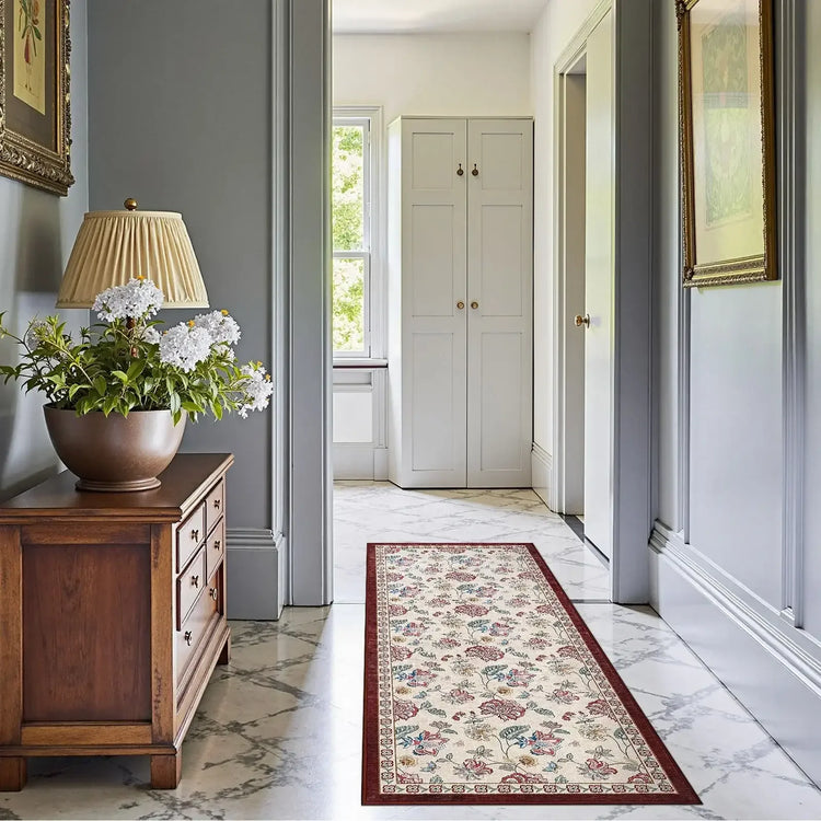 Vintage Floral Butterfly Botanical Area Rug - Jinchan Home