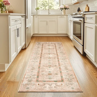 Vintage Floral Border Area Rug - Jinchan Home