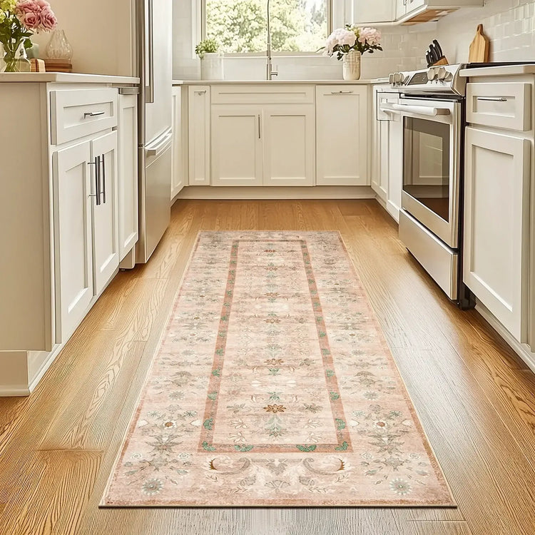 Vintage Floral Border Area Rug - Jinchan Home