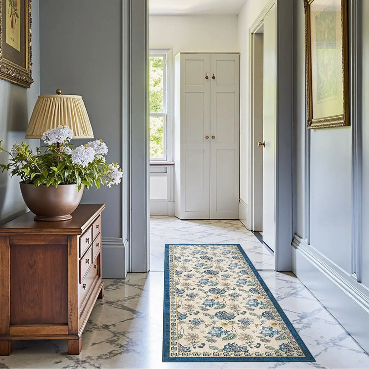 Vintage Floral Butterfly Botanical Area Rug - Jinchan Home