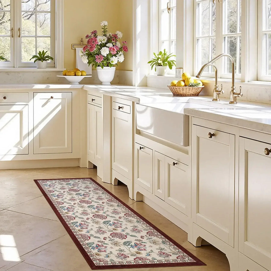 Vintage Floral Butterfly Botanical Area Rug - Jinchan Home