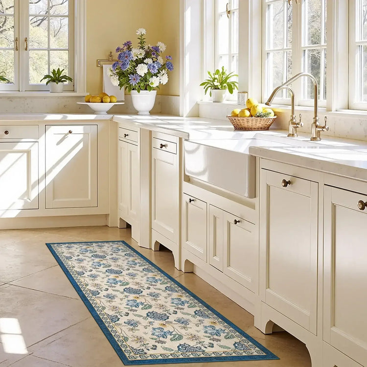 Vintage Floral Butterfly Botanical Area Rug - Jinchan Home