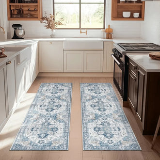 Mist-Toned Persian Bloom Rug - Jinchan Home