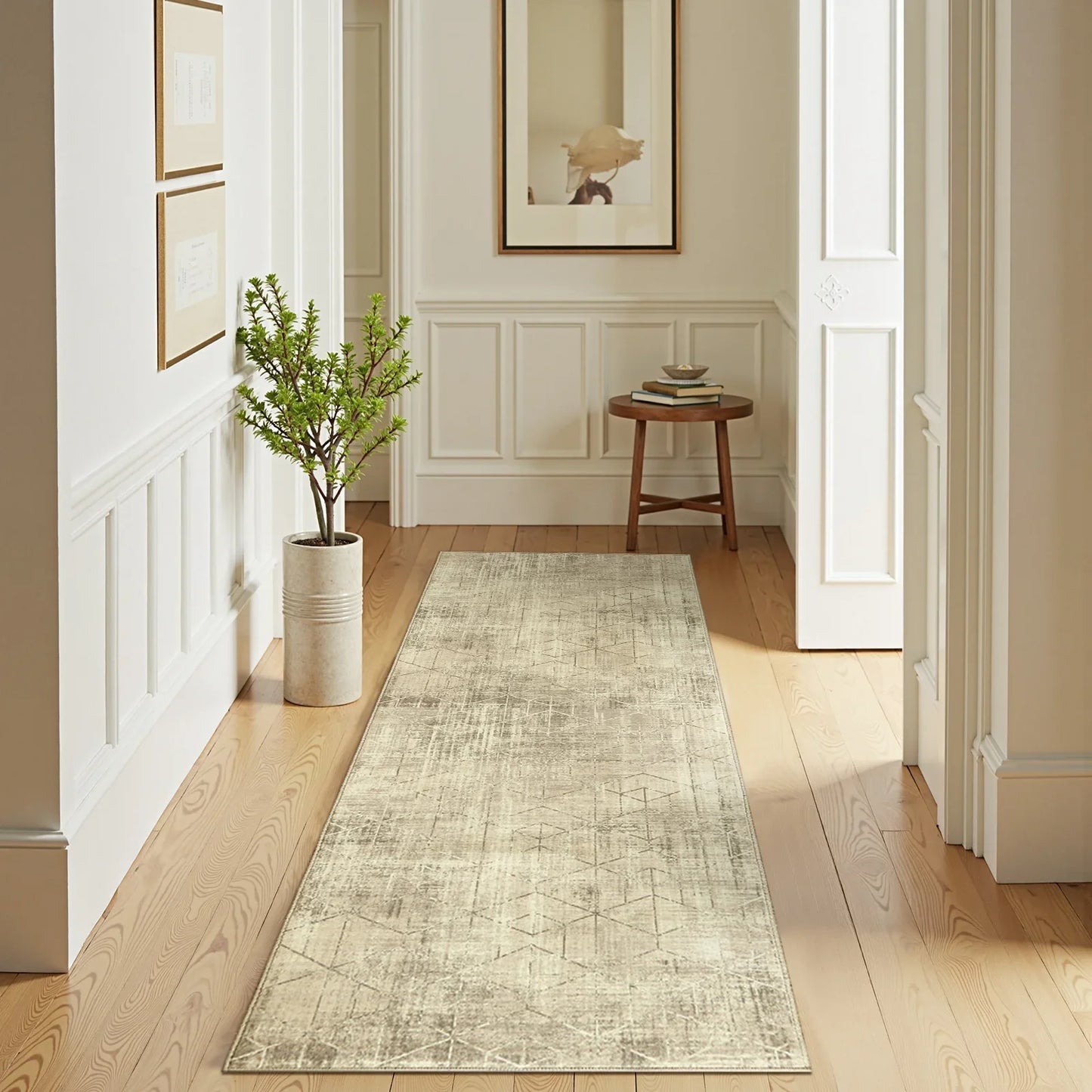 Distressed Geometric Area Rug - Jinchan Home