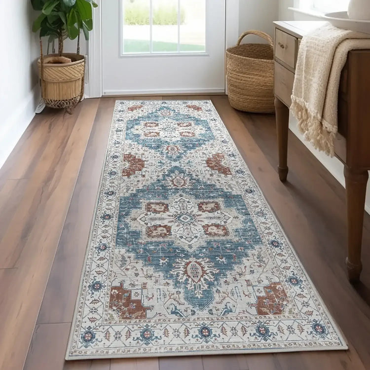 Vintage Persian-Style Distressed Area Rug - Jinchan Home