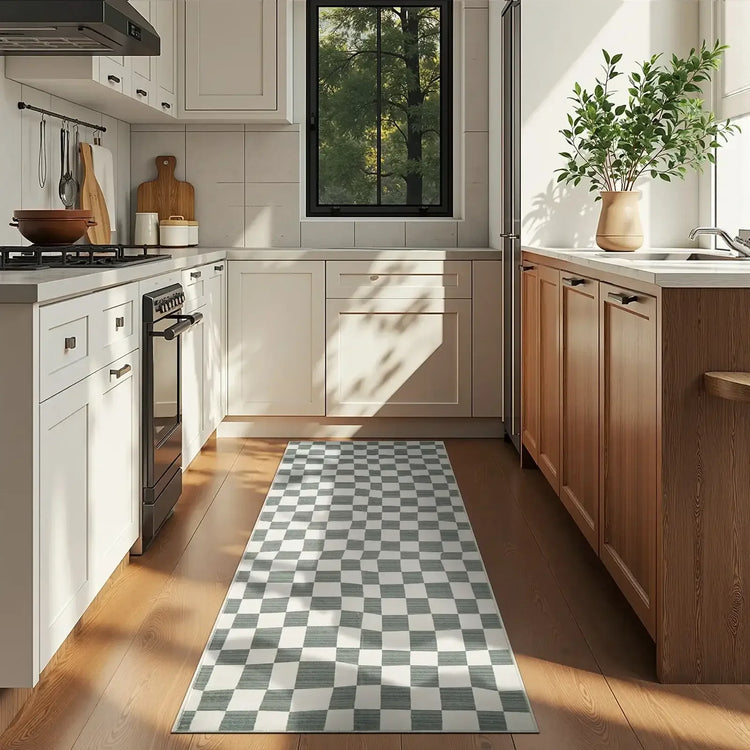 Modern Checkered Geometric Area Rug - Jinchan Home
