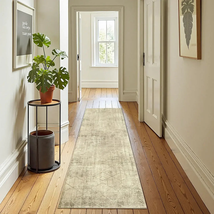 Distressed Geometric Area Rug - Jinchan Home
