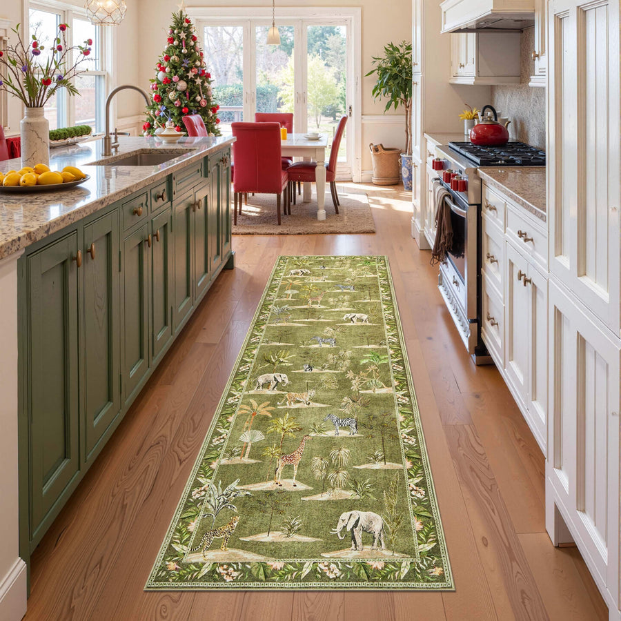 Vintage Safari Jungle Animal Area Rug - Jinchan Home