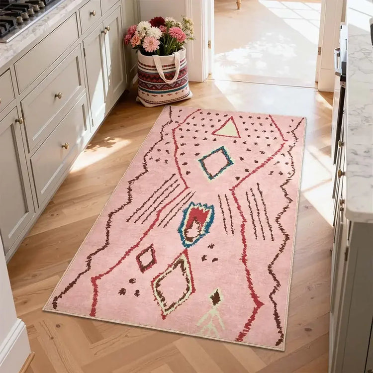Boho Doodle Geometric Tribal Area Rug - Jinchan Home