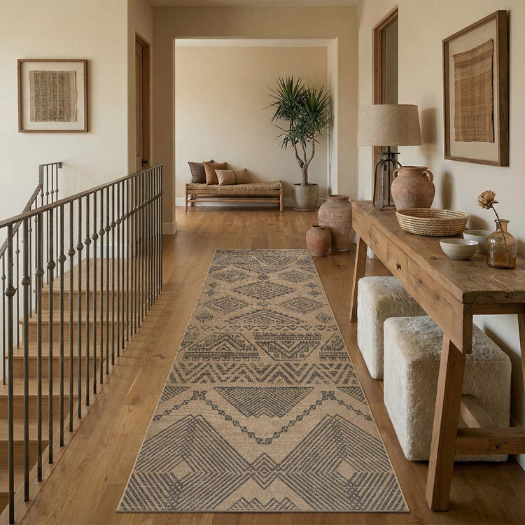 Jinchan Faux Jute Geometric Area Rug - Jinchan Home