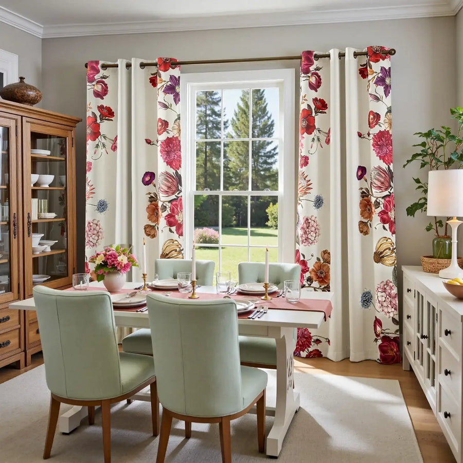 Hannah Vintage Floral Blackout Curtains - Jinchan Home
