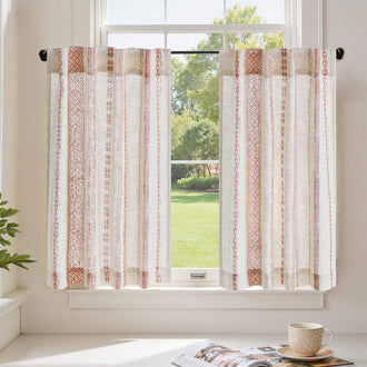 
                    
                      Boho Geometric Stripe Embroidered Kitchen Curtains - Jinchan Home
                    
                  