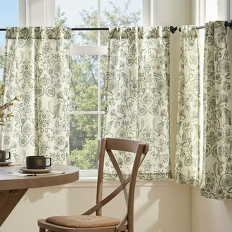 
                    
                      Vintage Symmetrical Vine & Floral Pattern Kitchen Curtains - Jinchan Home
                    
                  