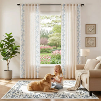 
                    
                      Embroidered Vine Linen Blend Curtains - Jinchan Home
                    
                  