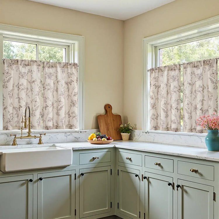 Vintage Garden Butterfly & Dragonfly Sheer Curtains - Jinchan Home