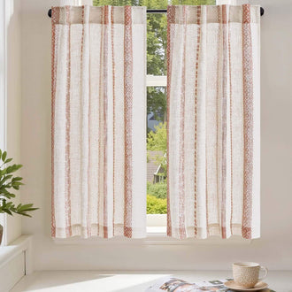 
                    
                      Boho Geometric Stripe Embroidered Kitchen Curtains - Jinchan Home
                    
                  