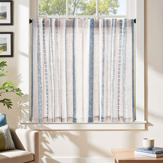 
                    
                      Boho Geometric Stripe Embroidered Kitchen Curtains - Jinchan Home
                    
                  