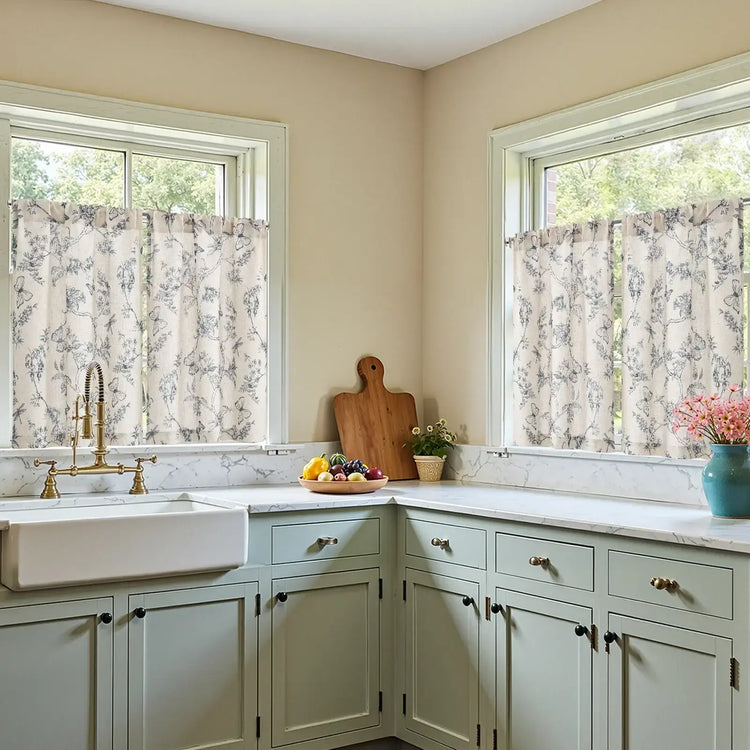 Vintage Garden Butterfly & Dragonfly Sheer Curtains - Jinchan Home