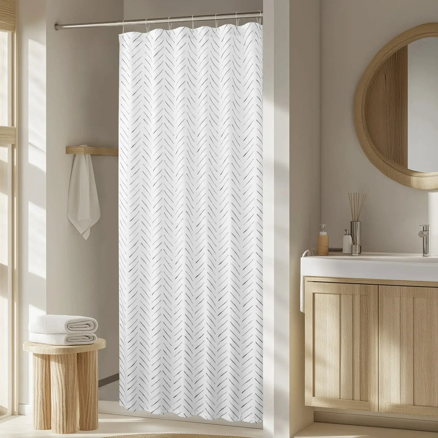 Herringbone Printed Shower Curtain - Jinchan Home