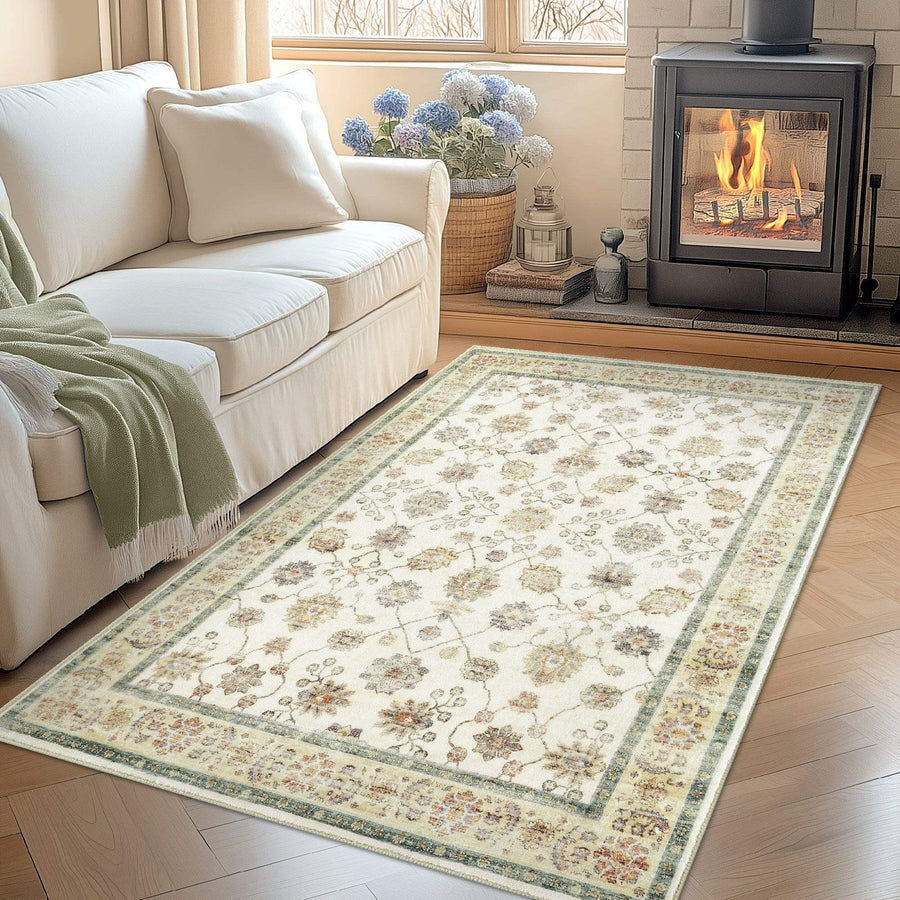 Vintage Floral Medallion Area Rug - Jinchan Home