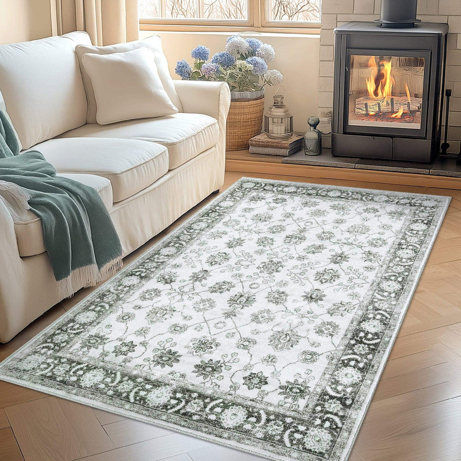 Vintage Floral Medallion Area Rug - Jinchan Home