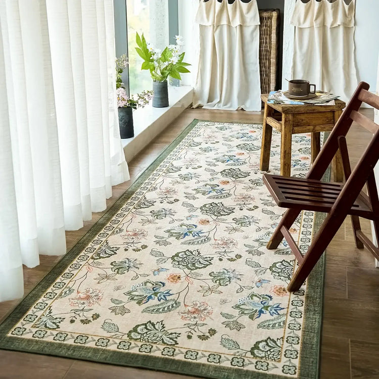 Vintage Floral Butterfly Botanical Area Rug - Jinchan Home
