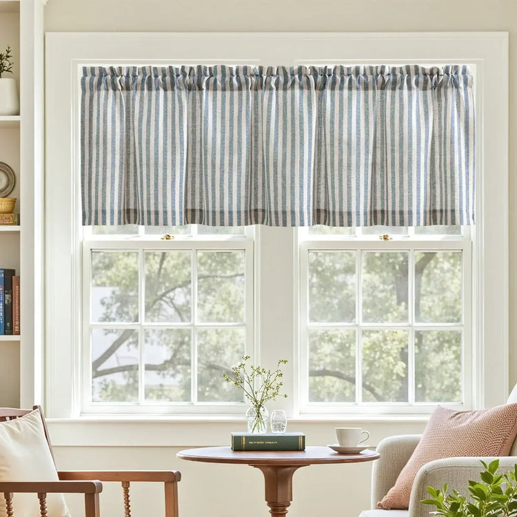 Linen Vertical Stripe Valance - Jinchan Home