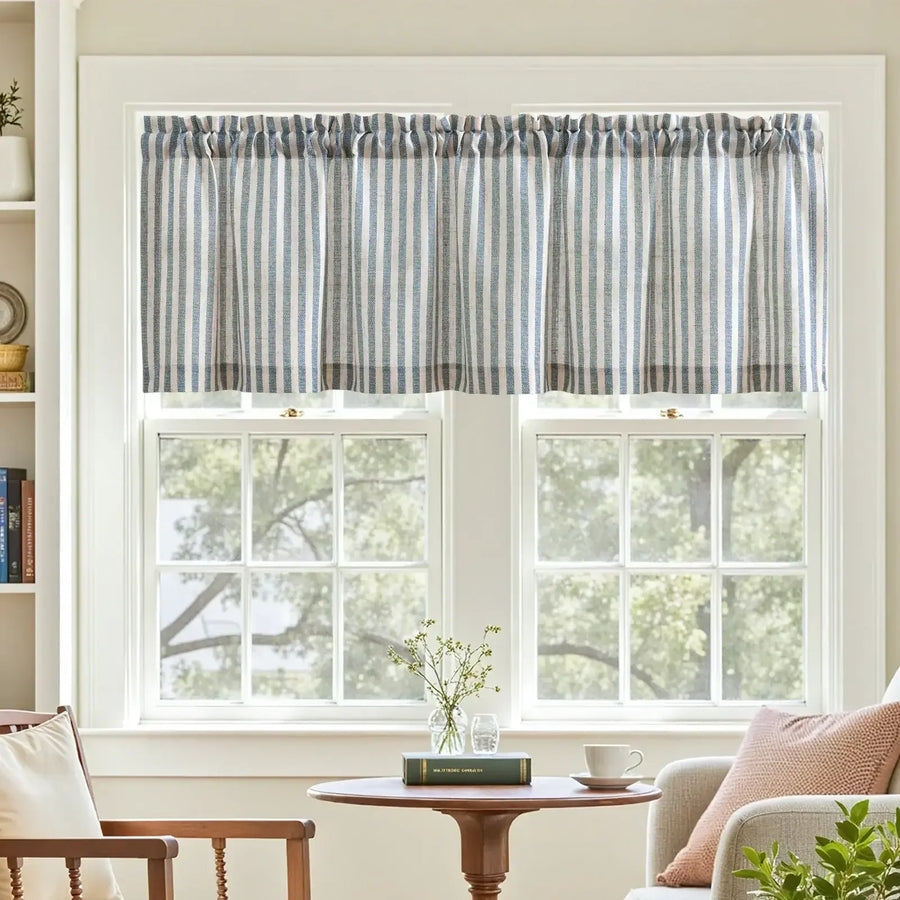 Linen Vertical Stripe Valance - Jinchan Home
