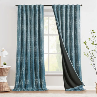 
                    
                      Boho Moon Phase Print Blackout Curtains - Jinchan Home
                    
                  