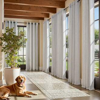 
                    
                      Fine-Striped Linen Blend Grommet Curtains - Jinchan Home
                    
                  
