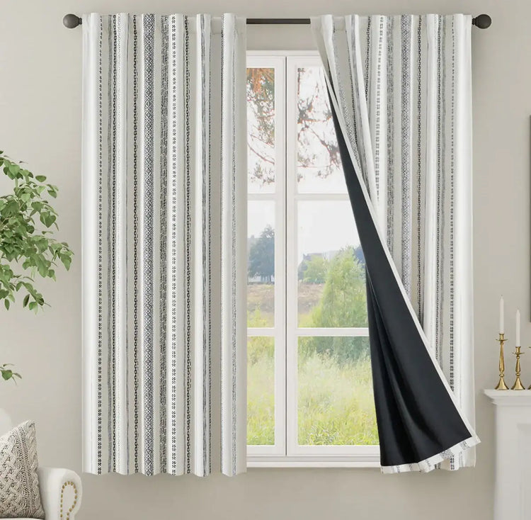 Boho Geometric Jacquard Curtains - Jinchan Home