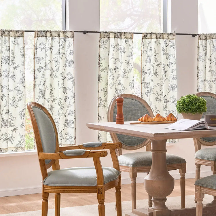 Vintage Garden Butterfly & Dragonfly Sheer Curtains - Jinchan Home