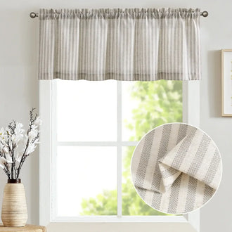 
                    
                      Linen Vertical Stripe Valance - Jinchan Home
                    
                  